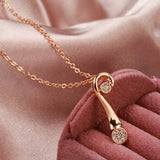 Fashion Geometric 14K Filled Rose Gold AAA Zircon Diamonds Necklace For Women - Luxury Trendy Jewellery