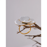 18k Gold Plated Exquisite White Enamel Flower Fashion Chic Adjustable Stainless Steel Ring