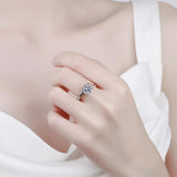 Luxury 0.5-3CT VVS1 Moissanite Diamond Classic Bull Rings For Women 925 Silver Wedding Engagement Fine Jewellery