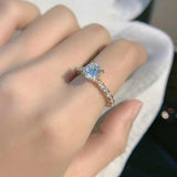 GRA Certified Sparkling 1CT Round Pink Moissanite Diamond Rings for Women Real Silver Wedding Party Fine Jewellery