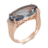 14K Gold Filled Brown Blue Red Grey Oval AAA Zircon Crystals Luxury Big Rings
