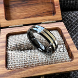 Groove Center Surface and Bevel Polished 6/8mm Tungsten Carbide Men's Women's Rings