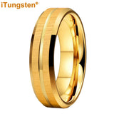 New Grooved Brushed Beveled Finish Classic Tungsten Carbide Rings for Men Women