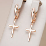 14 Karat Rolled Gold Fashion Glossy Dangle Simple Cross Daily Fine Jewellery Earrings