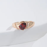 14K Gold Filled Pear Cut Red AAA Zircon Crystals Elegant Party Fine Rings For Women