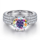 Selection of 2 Carat Multicolour VVS1 D Colour Moissanite Silver Wedding Rings