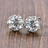 Superb 0.1-2CT Round Cut D Colour VVS1 Moissanite Diamonds Unisex Stud Earrings