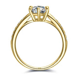 Classic 1-carat Moissanite Solitaire Diamond Ring GRA Certificate Women's 18K Gold Plated SilverWedding Jewellery