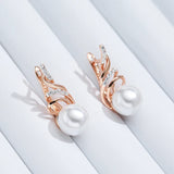 14 Karat Gold Filled Fashion Geometry Pearl AAA Zircon Diamonds Drop Earrings for Women