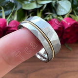 Guitar String Ring Silver Hammer 8MM Men Women Tungsten Carbide Wedding Ring