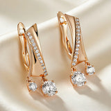 Dazzling 14K Gold Filled AAA Zircon Diamonds Dangle Earrings Fine Jewellery
