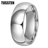 New Arrival Black Blue Domed Polished Finish Tungsten Carbide  Men Women Wedding 6MM/8MM Rings - The Jewellery Supermarket