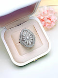 Retro Daisy Design High Quality AAAAA High Carbon Diamonds Layered on Index Finger Engagement Party Fine Rings