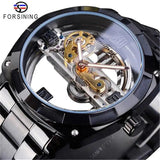 New Transparent Automatic Mechanical Watches - Stainless Steel Strap Vintage Skeleton Luminous Watches - The Jewellery Supermarket