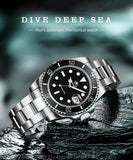 Classic Watch with Ceramic Bezel 200m Water Resistant Casual Quartz Watch