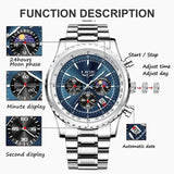 New Arrival Top Brand Luxury Quartz Waterproof Luminous Dial Date Chronograph Sports Wristwatches - The Jewellery Supermarket