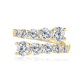 Wonderful Twist Shank 3.26CTW Moissanite Diamonds 10 Stones Eternity Rings - Anniversary Engagement Jewellery
