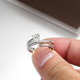 Fabulous 0.5CT VVS1 D Colour Moissanite Diamond Solitaire 18KGP Silver Ring
