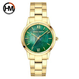 Elegant Rose Gold Plated Round Dial Stain Steel Band Women Watches Japan Movement Quartz Waterproof Wristwatches