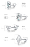 Multi -Styles 925 Silver Geometric Moissanite Heart Screw Stud Helix Earrings