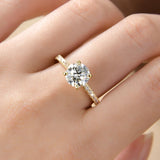 Luxury Classic 8mm 2.0CT VVS1 D Moissanite Solitaire Engagement Wedding Ring