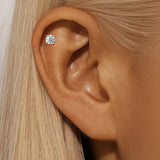 Round Cut 0.03-1.2CT Moissanite Diamonds Sterling Silver Unisex Stud Earrings