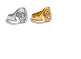 18K Gold Plated Trendy Conch Ocean Series Casting Fashion Charm Ring