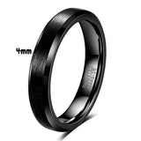 Brushed Silver Black Gold Colour 4/6/8/mm Tungsten Carbide Engagement Rings