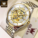 New Luxury Gold Skeleton Automatic Mechanical Waterproof Stainless Steel Luminous Business Men's Watches - The Jewellery Supermarket