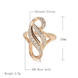 Luxury Fashion New Arrival 14K Rolled Rose Gold AAA Zircon Diamonds Big Ring - Fine Ethnic Wedding Jewellery