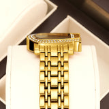 New Arrival Luxury Brand Hot Sale Gold Colour Zircon Crystals Diamonds Gorgeous  Box Design Watch - Ideal Gift