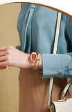 New Light Luxury Serpentine Quartz Rhinestone Embellished Bracelet Watch
