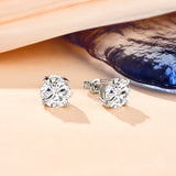 Top Quality 2 Carat 8.0mm D Colour Moissanite Diamonds Sterling Silver Stud Earrings