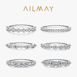 Luxury Ring Selection Silver Dazzling AAAA Lab Created Diamonds Stackable Rings