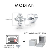 Multi -Styles 925 Silver Geometric Moissanite Heart Screw Stud Helix Earrings
