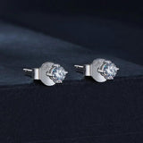 Excellent D Colour Moissanite Diamonds 4 Prongs Earrings 925 Sterling Silver Fine Jewellery for Men and Women