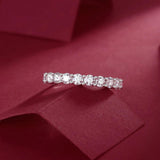 Lovers Round Full 0.3/0.5ct VVS1 D Moissanite Eternity Engagement Wedding Rings 925 Sterling Silver Fine Jewellery