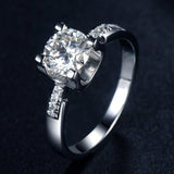 Real 0.5-2 Ct VVS1 Moissanite Diamond Solitaire Rings,  Silver Round Brilliant Diamond Engagement Wedding Jewellery