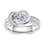 Luxury Brand GRA Certificate 7mm 1.2ct  Bow Knot Moissanite Engagement Wedding Rings For Women Fine Jewellery