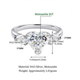 Super 3 Stones with GRA Certification Moissanite Diamond Rings 925 Silver Unique Fashion Proposal Fine Jewellery