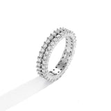 Fabulous Two/Three Row VVS1 Full Moissanite Diamonds Rings for Women Sterling Silver Wedding Anniversary Jewellery