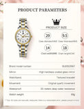 Original Luxury Gold Plated Watches for Ladies Waterproof Stainless Steel Quartz Wristwatches for Women