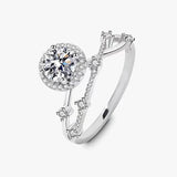 Elegant 0.5 Carat Moissanite Diamonds Ladies Rings Fashion 925 Sterling Silver Proposal Engagement Wedding Jewellery
