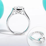 Awesome 1ct/2ct/3ct D Colour Moissanite Bezel Engagement Wedding 925 Sterling Silver Rings For Women Fine Jewellery