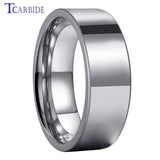 Pipe Cut Polish Finish 6/8/10/12MM Men Women Classic Tungsten Wedding Rings