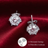 Classic Bird's Nest Moissanite Diamonds Stud 925 sterling silver plated Earrings