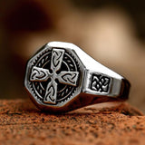 New Special Design Viking Valknut Celtic Cross 316L Stainless Steel Retro Ring For Men