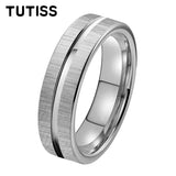 Center Groove Brushed Finish Shiny 6mm Gold Colour Tungsten Wedding Rings for Men Women