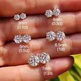 Sterling Silver Moissanite Diamonds Multi-Size Round Cartilage Tragus Stud Earrings