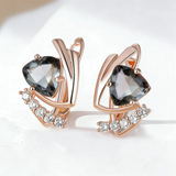 14 Karat Filled Gold Grey Purple AAA Zircon Crystals Drop Earrings Fashion Jewellery
